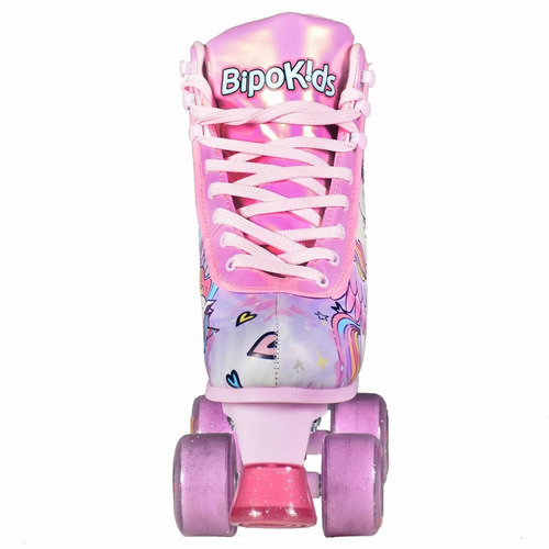 Imagen 4 de 9 de Patines Bipo Bota Simil Cuero Extensibles 4 Ruedas Unicornio