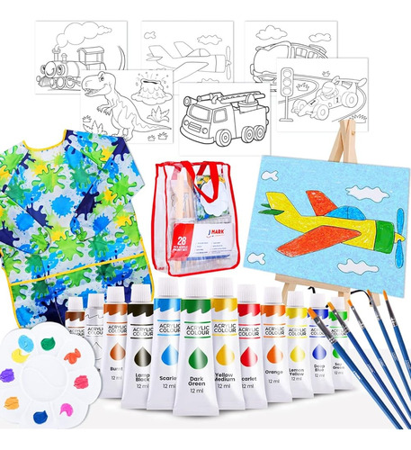 J Mark Kids Paint Set Kit De Pintura Acrílica Para Niños Bol