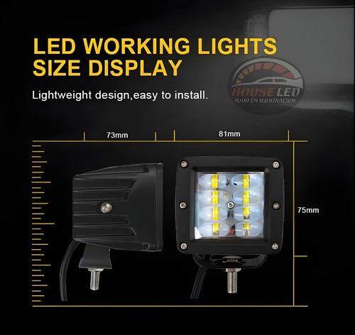 Foco Led 40w 9d Cuadrado Neblinero Auto Camioneta Bi-volt