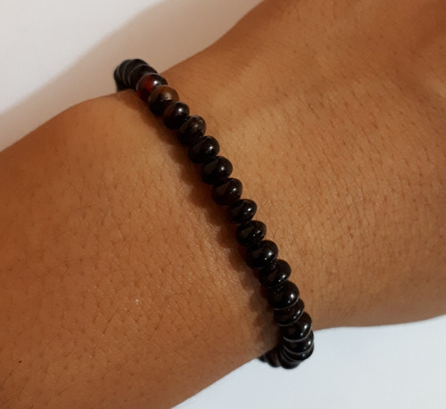 Pulsera De Ambar Rojo Chiapaneco,modelo Donas/hilo Tejido