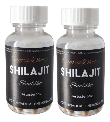 Pack 2 Frascos Shilajit 60 Capsulas 500 Mg, Energetizante