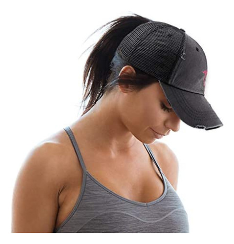 Gorro De Cola De Caballo Para Mujer Flamingo A Bordado Algod