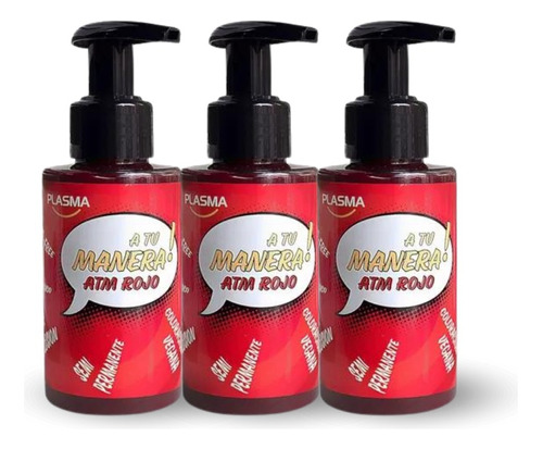  Tintura Color Fantasia Vegana Atm Plasma 90g Kitx3 Azul Rosa Tono Rojo