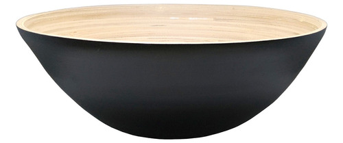 Ann Lee Core Wooden Bamboo Extra Large Serving Bowl (blac