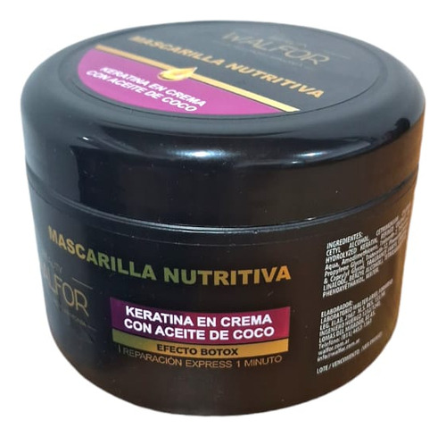 Mascara Capilar Walfor Keratina En Crema Aceite Coco Efecto Botox Nutritiva X250grs