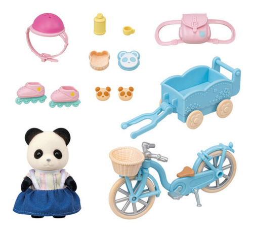 Set de bicicleta y patines Sylvanian Families Panda para niña