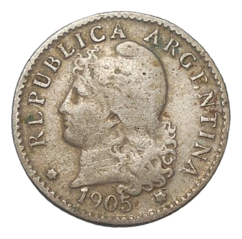 Argentina Escaso Níquel De 5 Centavos 1905- Km#34