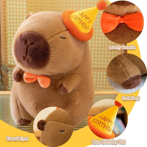 Peluche Capybara,peluche De Capibara Con Sombrero De Feliz