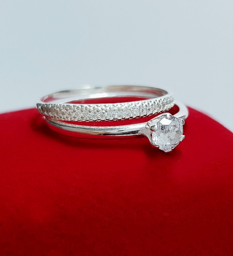 Imagem 6 de 7 de Anel Solitário Feminino Zirconia Brilhante Prata De Lei 925