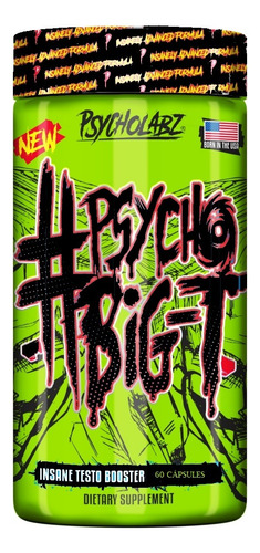Big- T Testo Booster 60 Caps Psycho Labz Aumente Sua Testo Sabor Sem Sabor Sem Sabor