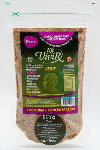 Kit Vivir Mix Memo, Ginkgo Biloba+resveratrol X 230 Grs Natural