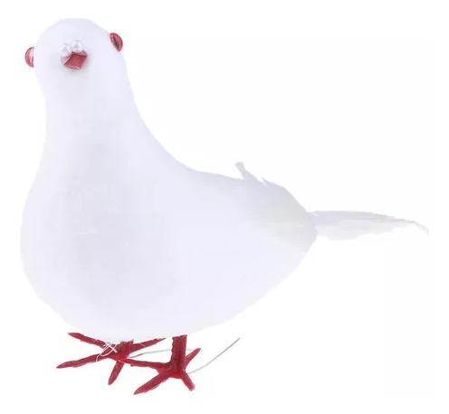 . Adorno Navideño Con Plumas De Paloma Blanca, 26 Cm, 2