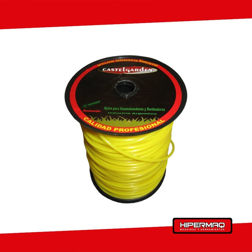 Imagen 2 de 7 de Rollo Tanza Redonda Desmalezadora 3.3 Mm 1 Kg Castel Garden
