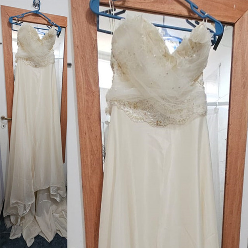Vestido De Novia Con Cola Caída Natural Mod. Vanina Muratori (Usado)