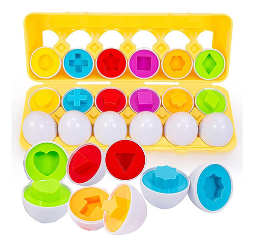 D 12 Piezas De Huevos De Juguete De Rompecabezas Montessori