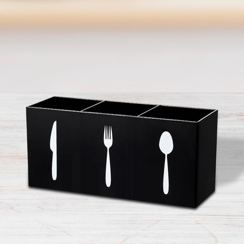 Caja Organizadora De Escritorio Acrílica, Soporte De Negro