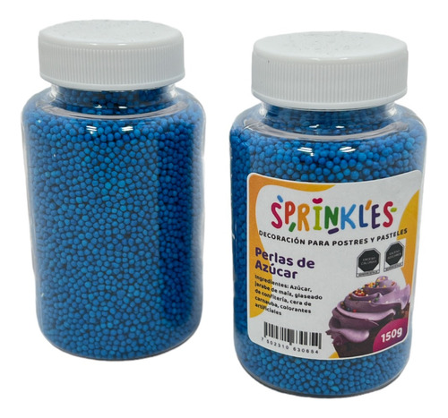 2pz Grajeas Azul Sprinkles Perlas Granillo Decoracion Pastel