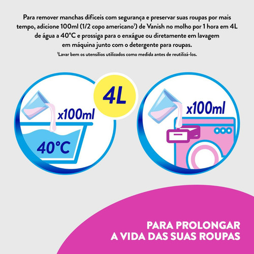 Kit Tira Manchas Gel Multiuso + Crystal White 1,5l Vanish