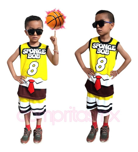 Short Playera Jersey Basketball Niño Bob Esponja 