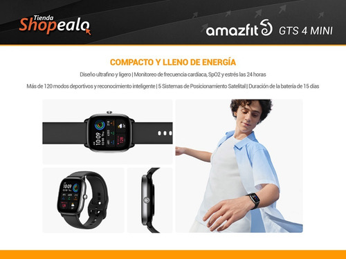 Smartwatch Reloj Inteligente Amazfit Gts4 Mini Negro Cuota-*