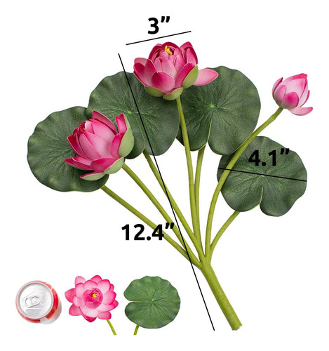 Snail Garden 2 Ramos De Flores De Loto Artificiales, Flor De
