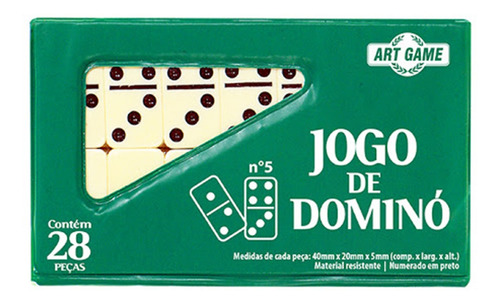 Dominó Jogo Profissional De Osso Estojo Com 28 Peças