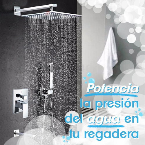 Imagen 5 de 8 de Cabezal De Ducha Cuadrado Acero Inoxidable Chico 10 Cm