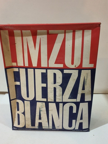 Antiguo Almacen-caja Jabon En Polvo Limzul Fuerza Blanca