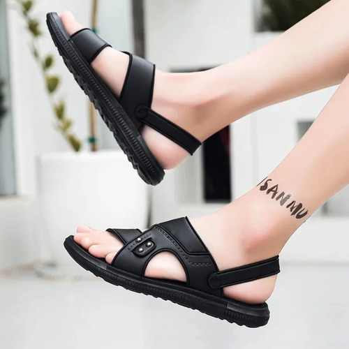 Sandalias De Verano Con Punta Para Hombre, Zapatos Abiertos,