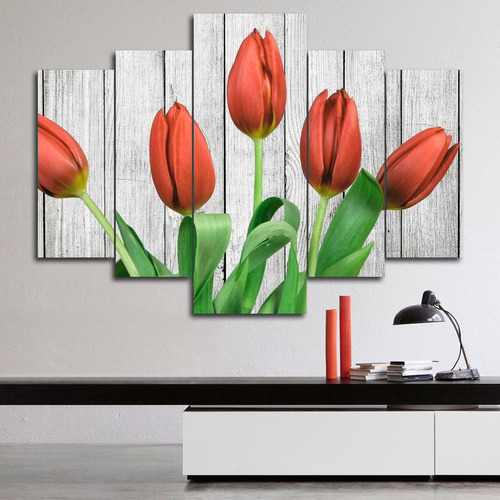Cuadros Polípticos Flores Tulipanes (110x80cm)