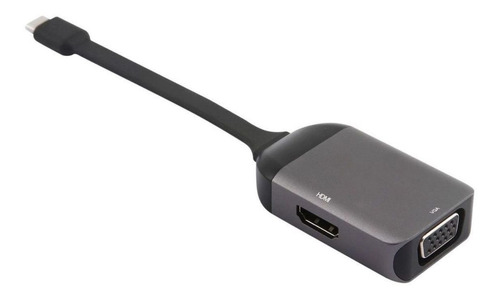 Cabo Adaptador Usb-c Para Hdmi E Vga Geonav Uca09 Suporta 4k