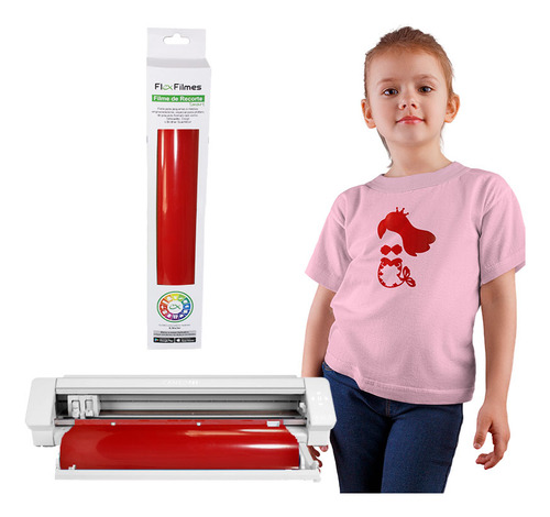 Filme De Recorte - Flex Cut Colors Smart 30cm X 3m Vermelho