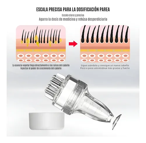 Peine Aplicador Masajeador Pelo Aceite Capilar Minoxidil Blanco