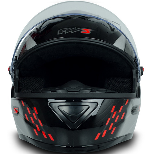 Imagem 3 de 6 de Capacete Fw3 Gt 5 Moto C Narigueira Viseira Cristal Fechado