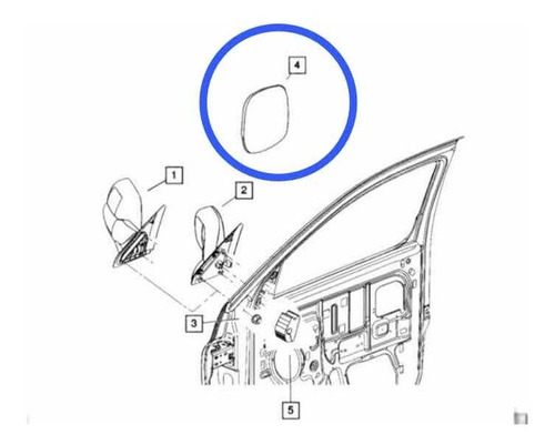 Vidrio Espejo Delantero Izquierdo Dodge Ram 04/09 Mopar