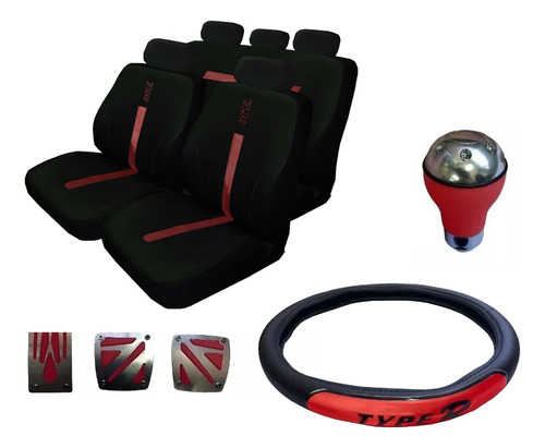 Kit Funda Cubre Asiento Volante Pedalera Peugeot 206 207 205