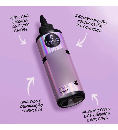 Máscara Líquida Lamelar Haskell 200ml 5x Mais Brilho