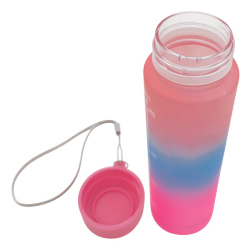 Set 3 botellas deportiva motivacional plástico Hsk color rosa 1200mL 800mL 200mL