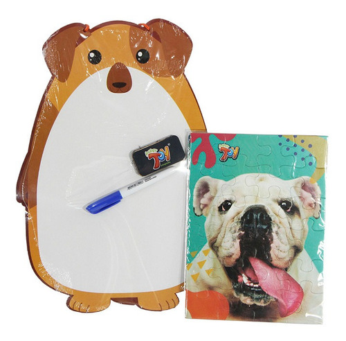 Imagem 1 de 2 de Kit Lousa E Quebra Cabeça Infantil Brinquedo Pet Cachorro