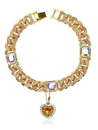 Glitter King Collar De Gato De Oro Zircon Cuba Enlace Hw5kk