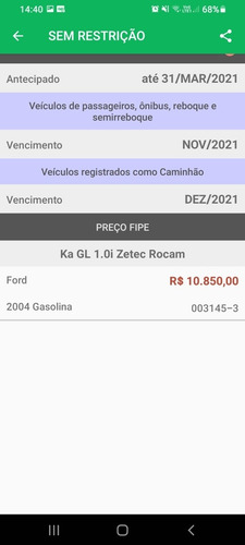 Imagem 15 de 15 de Ford Ka 2004 1.0 Gl 3p
