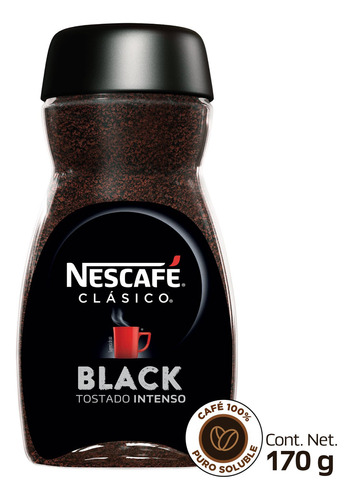 Nescafé Clásico Black tostado intenso café soluble 170g