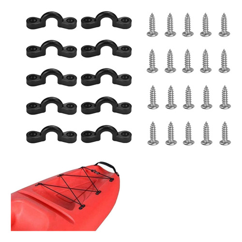 2 X 10x Kayak Pad Eye Nylon Bungee Deck Loops Tie Down Con