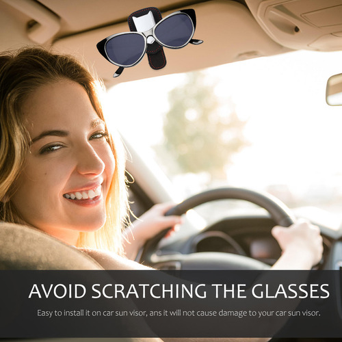 Gafas De Piel Con Visera De Coche, Soporte Para Gafas De Sol