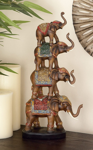 Deco 79 Escultura Eclectica Elefante Polystone X 4 18 