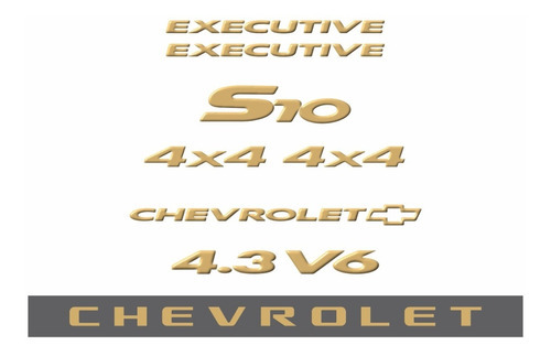 Adesivo Emblema Compatível S10 Executive Ano 2006 F560 Cor Dourado