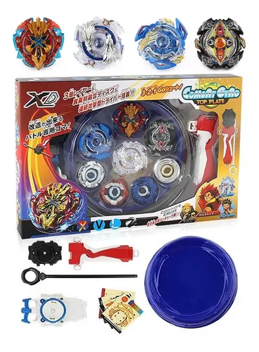 Dois Meninos Que Jogam Com Um Beyblade, Brinquedo Da Criança Da