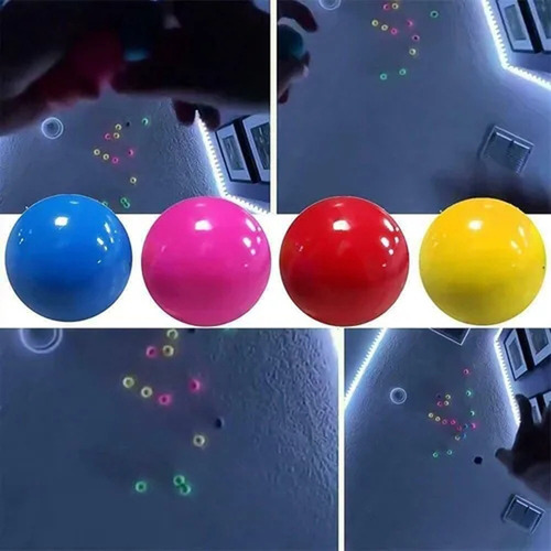 4 Globble Pegajoso Bolas Luminosas Ar Tipo 4.5cm