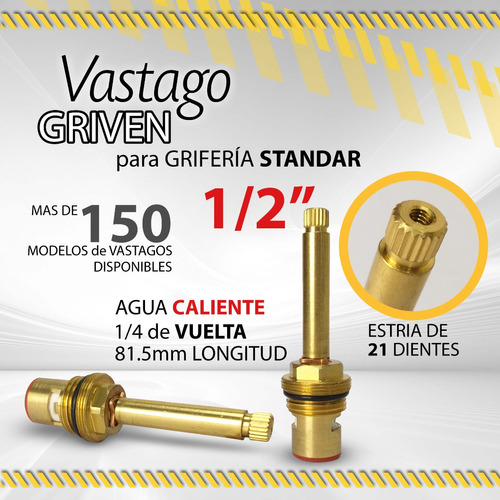 Vastago Griven Griferia Standar 1/2-1/4 Vuelta 81.5mm/ 10117