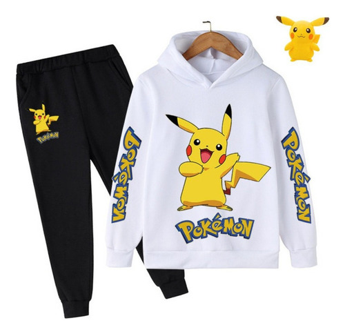 New Conjunto De Sudadera For Niños Style 2 Anime Pikachu+